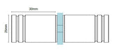 Round circular knob frameless shower screen door handle - Matt White